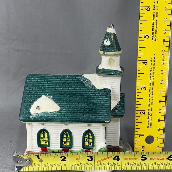 Cobblestone Corners Community Church Ceramic Christmas Village Holiday Decor Y2K - Picture 14 of 15
